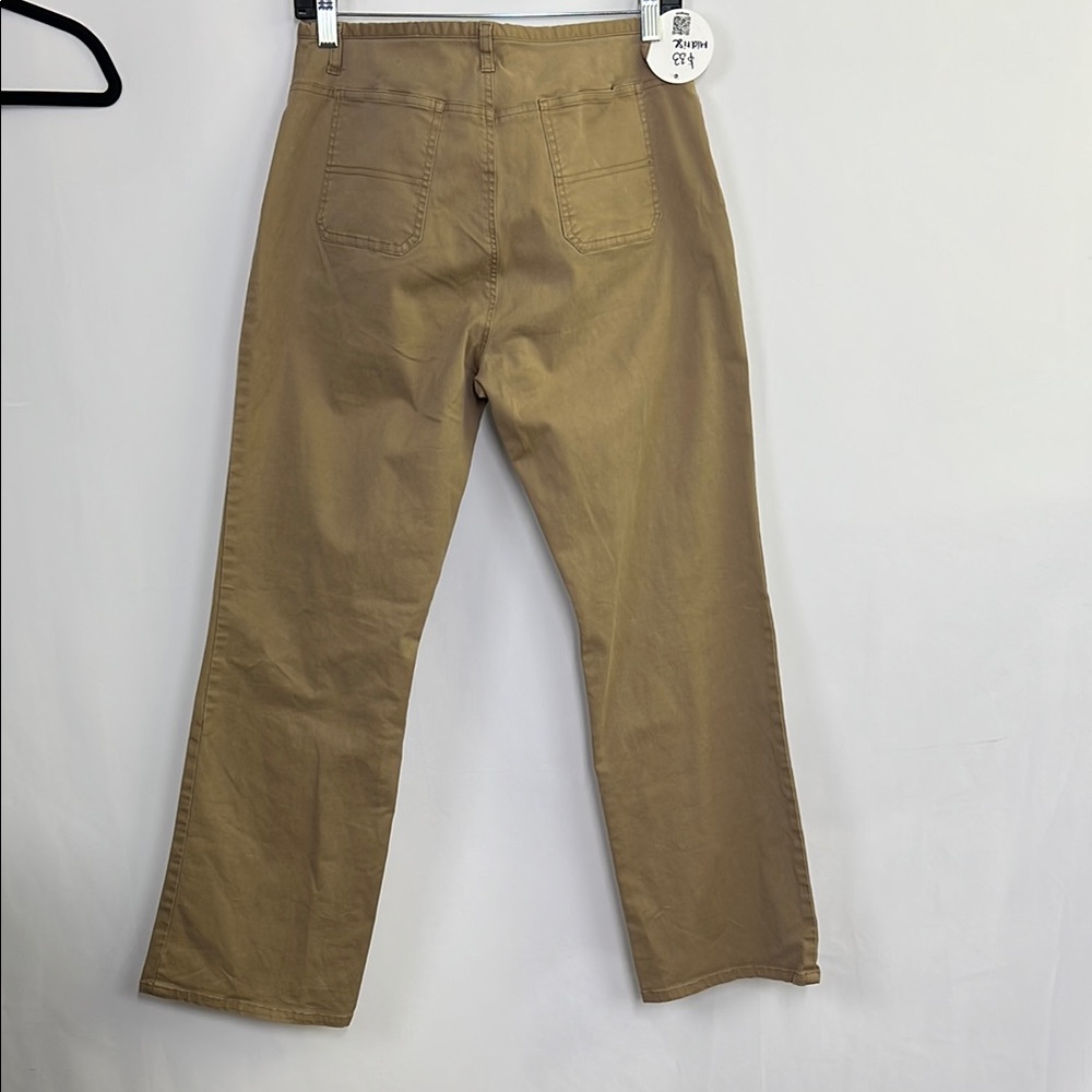 Tan Straight-Leg Pants Reitmans casual mid rise tan trouser twill - Picture 6 of 6